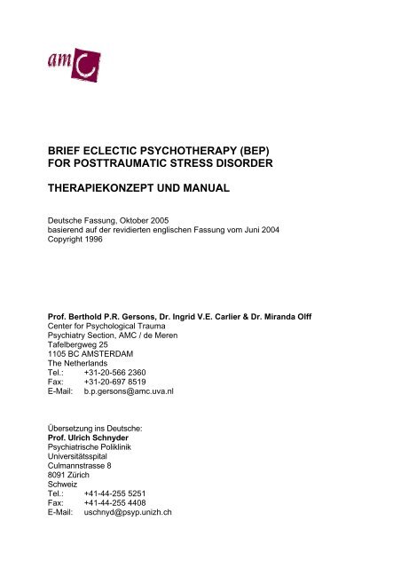 brief eclectic psychotherapy (bep) for posttraumatic stress ... - IFP