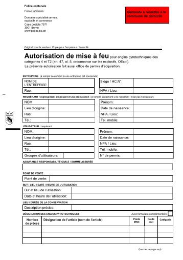 Autorisation de mise Ã  feu