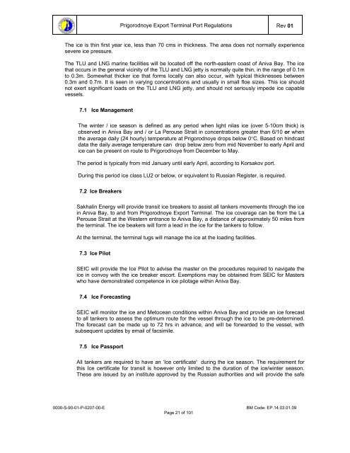 Prigorodnoye Export Terminal Port Regulations.pdf - Inchcape ...