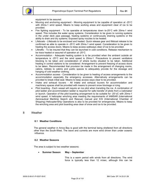 Prigorodnoye Export Terminal Port Regulations.pdf - Inchcape ...