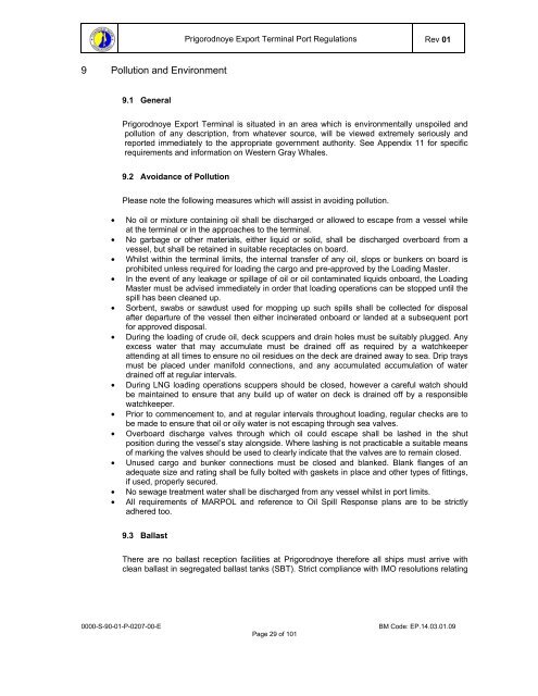 Prigorodnoye Export Terminal Port Regulations.pdf - Inchcape ...
