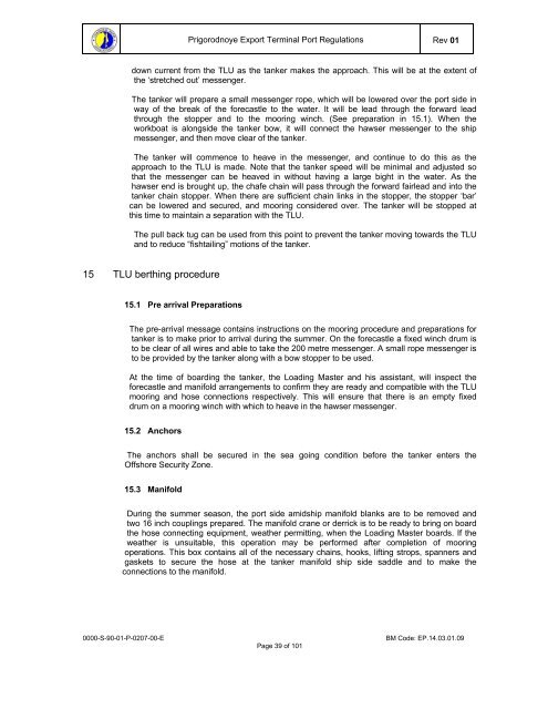 Prigorodnoye Export Terminal Port Regulations.pdf - Inchcape ...