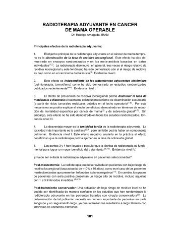 Radioterapia Adyuvante en CÃ¡ncer de Mama Operable