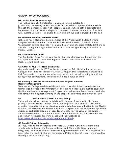 Scholarships For College >> Graduation Scholarships Woodsworth College University Of Scholarships For College >> Graduation Scholarships Woodsworth College University Of