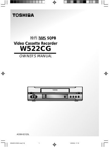 SQPB Video Cassette Recorder W522CG ... - Toshiba Canada