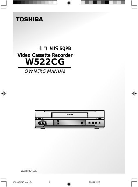 SQPB Video Cassette Recorder W522CG - Toshiba Canada