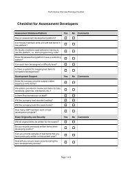 Checklist for Assessment Developers