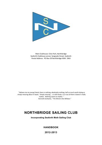 2012-2013 NSC Handbook - Northbridge Sailing Club