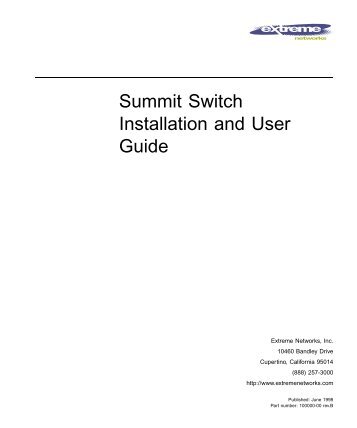 Summit Installation and User Guide - Extreme Networks