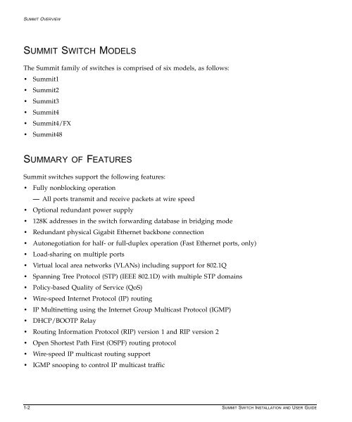 Summit Installation and User Guide - Extreme Networks