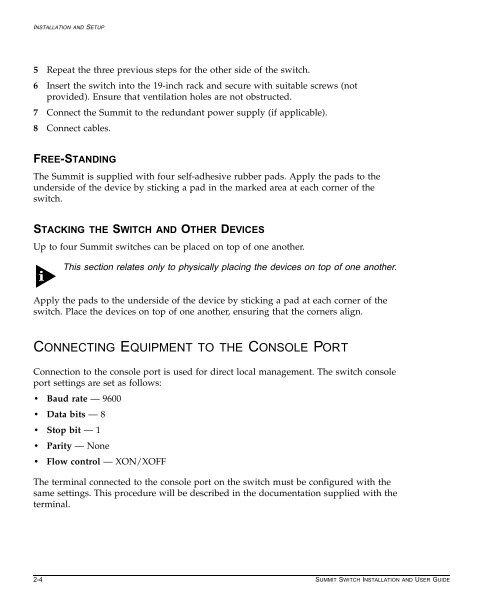 Summit Installation and User Guide - Extreme Networks