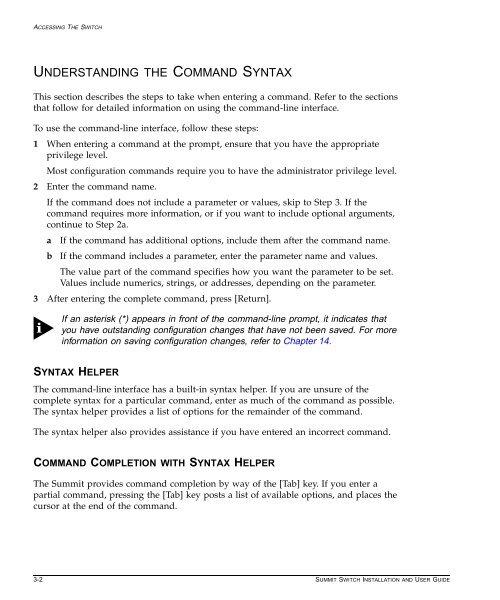 Summit Installation and User Guide - Extreme Networks