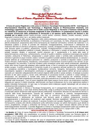 Manifesto A.A. 2010-11 - FacoltÃ  di Farmacia - UniversitÃ  degli Studi ...
