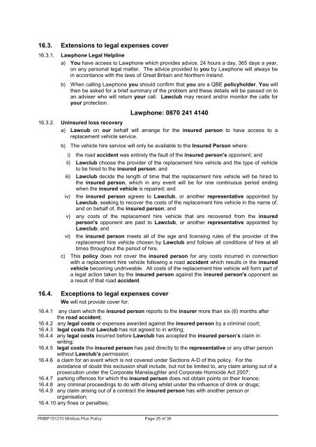 Minibus Plus Policy Wording - QBE