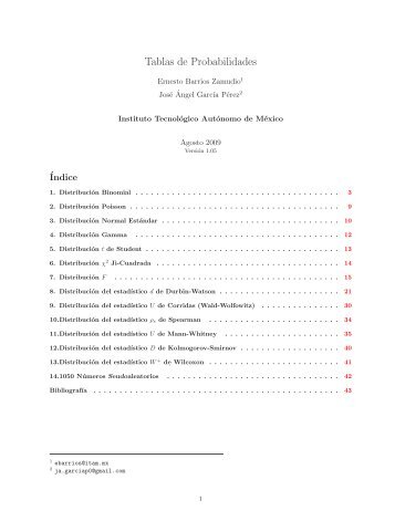 Tablas de Probabilidades - ITAM