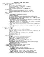 Chapter 19: Earth, Moon and Sun - Earth Science with Mrs. Wilson