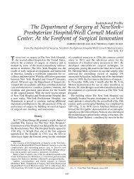 The Department of Surgery at NewYork - Weill Cornell Medical ...