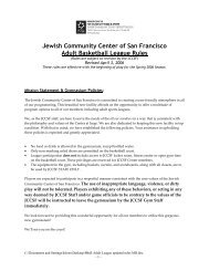 JCCSF Adult Basketball League Rules - Jewish Community Center ...
