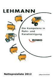 Preisliste ROWO 2012 - Lehmann rak-System GmbH