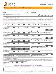 Multiple Bank Accounts Registration Form. - IDFC Mutual Fund