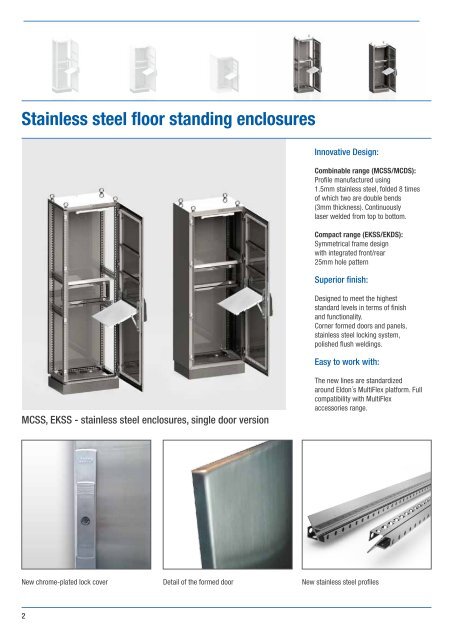 Stainless steel floor standing products leaflet - Eldon