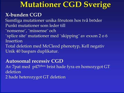 Kronisk granulomatÃ¶s sjukdom, CGD - BLF