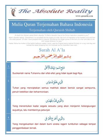 Mulia Quran Terjemahan Bahasa Indonesia Surah Al A'la