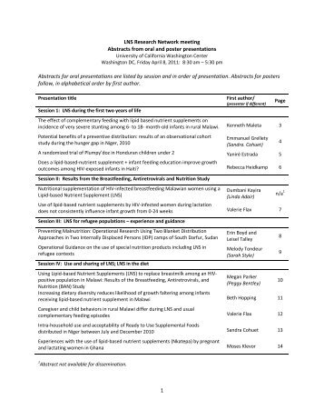 LNS Research Network meeting abstracts from 8 ... - The iLiNS Project