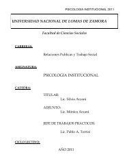 universidad nacional de lomas de zamora psicologia institucional