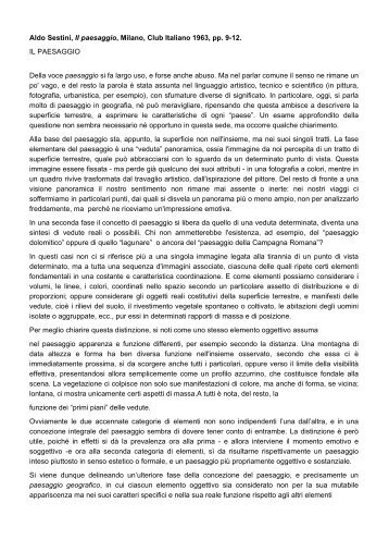 Aldo Sestini, Il paesaggio, Milano, Club Italiano 1963, pp. 9-12. IL ...