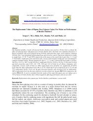 The Replacement Value of Pigeon Pea (Cajanus Cajan) For Maize ...