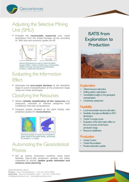 Isatis, Geostatistics For Mining Engineers and ... - Geovariances