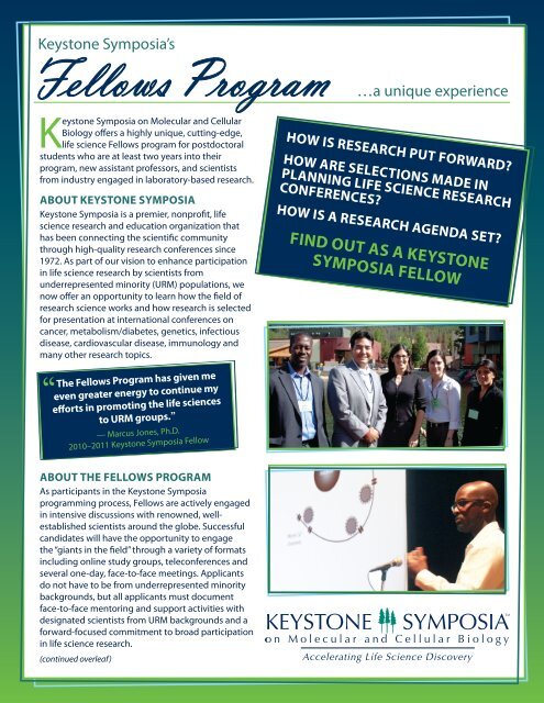 Keystone Symposia Fellows Program Flyer