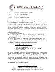 The Rotary Club of Grants Pass Subject: Scholarship Application ...