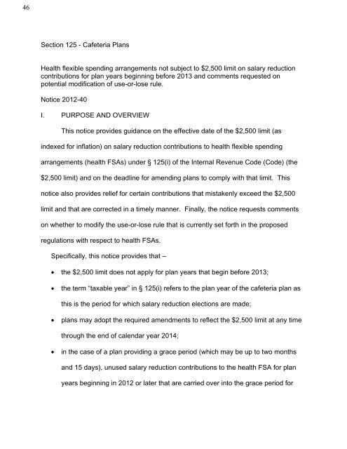 Section 125 â Cafeteria Plans - ALI CLE