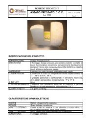 SCHEDE TECNICHE ASIAGO PRESSATO D.O.P. - Siqurcatering.it
