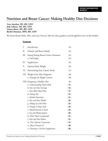 Nutrition and Breast Cancer: Making Healthy Diet Decisions