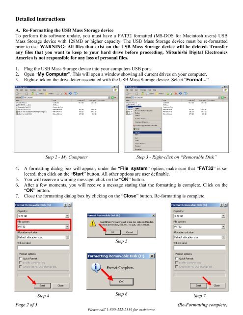 Instructions for Software Upgrade - Mitsubishi