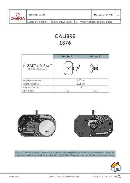 calibre 1376 - Cousins UK