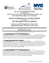40-hour Immigration Law Training Schedule BIA Recognition and ...