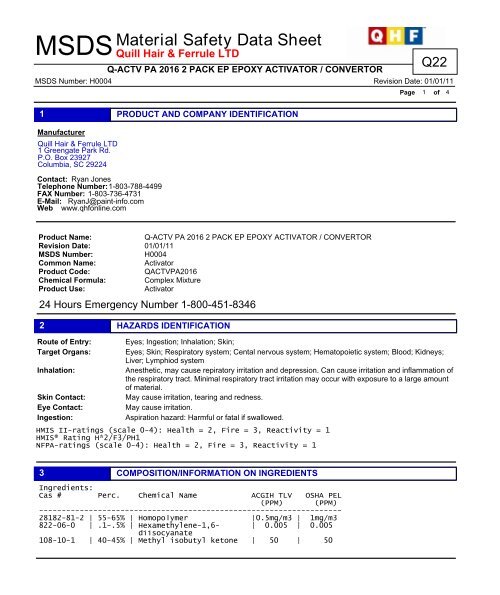 Material Safety Data Sheet - Advanced Plastics