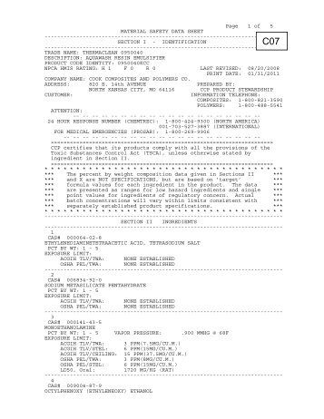 Page 1 of 5 MATERIAL SAFETY DATA SHEET ... - Advanced Plastics