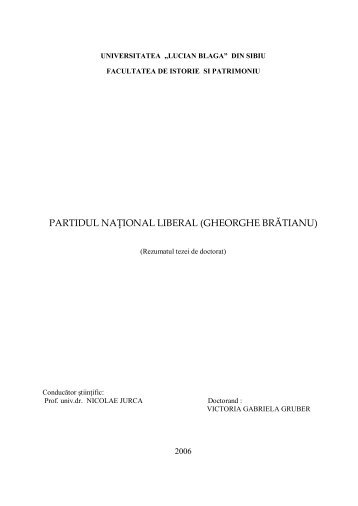 partidul național liberal (gheorghe brătianu) - Doctorate ULBS ...
