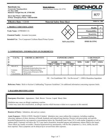 Effective Date: 5/20/08 Material Safety Data Sheet - Advanced Plastics