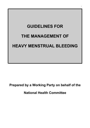 synopsis guidelines for the management of heavy menstrual bleeding
