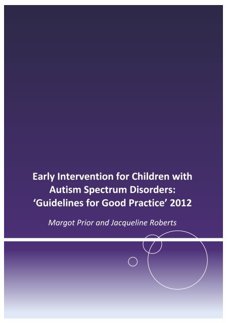 Early Intervention for children with Autism Spectrum Disorder