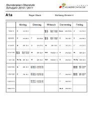 Stundenplan Oberstufe Schuljahr 2010 / 2011 - Schule Hombrechtikon