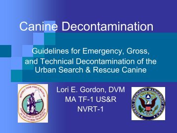 Canine Decontamination - the CSEPP Portal