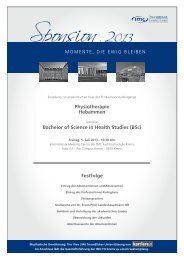 Bachelor of Science in Health Studies (BSc) - IMC Fachhochschule ...