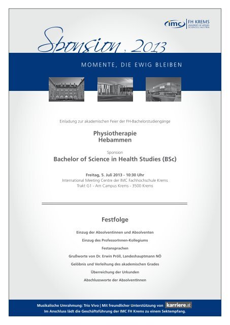 Bachelor of Science in Health Studies (BSc) - IMC Fachhochschule ...